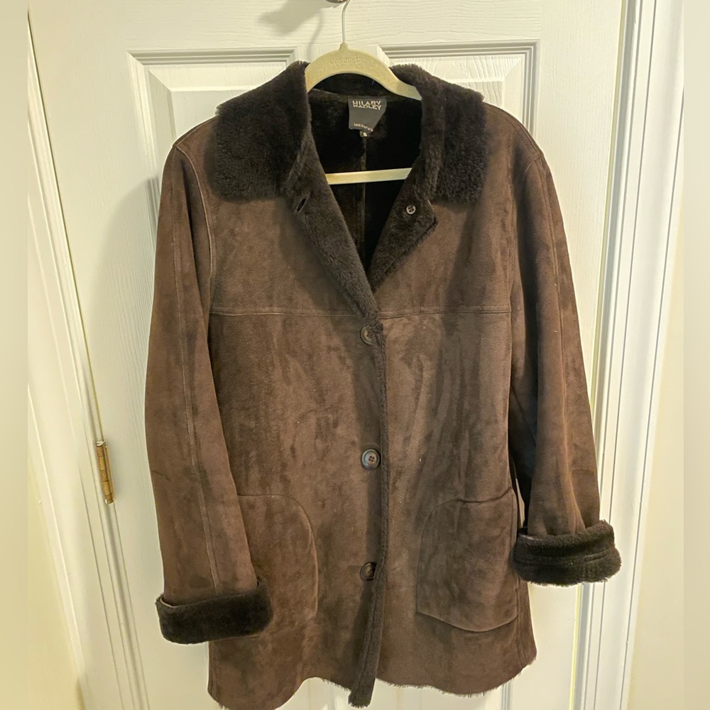 Hilary Radley Vintage Brown Suede Coat Size 8